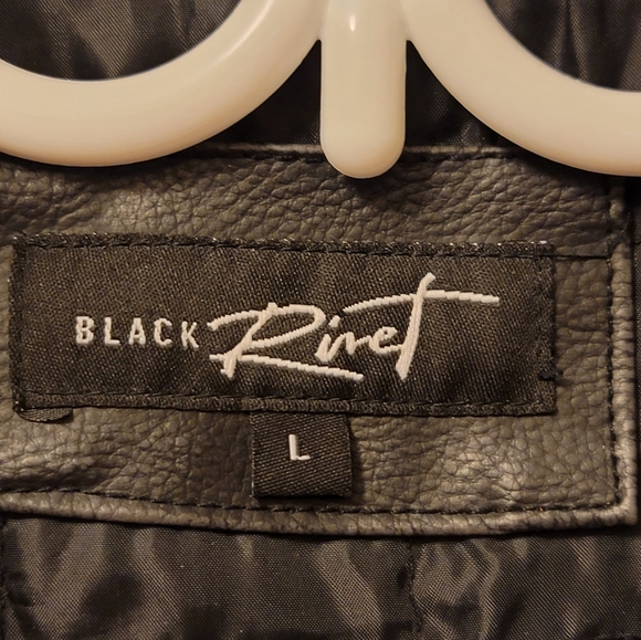 Black Leather Hooded Jacket - Picture 6 of 6